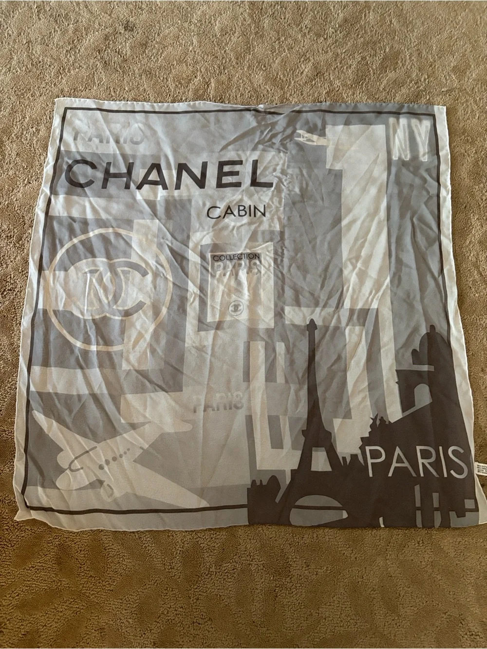 Rare Chanel Silk Travel Scarf